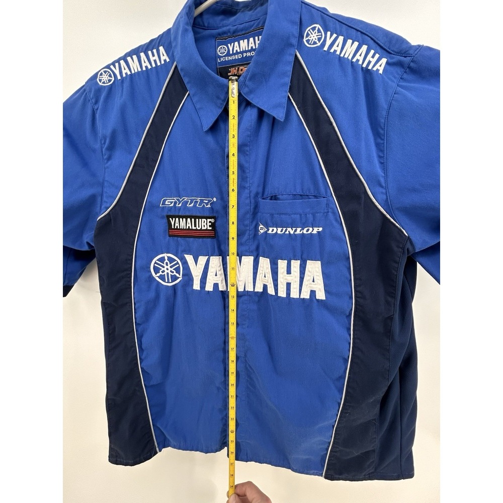 JH Design Yamaha Racing Pit Crew Button Up Shirt XL Embroidered Emblems - Picture 15 of 16